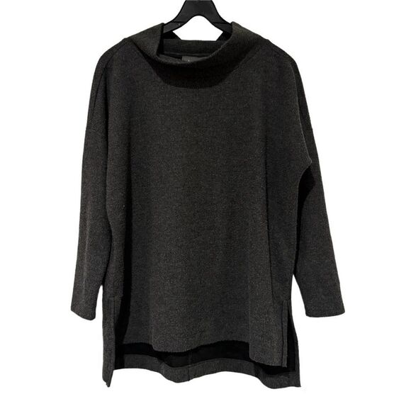 Anthropologie Gray Ribbed Oversized Cowl Neck Sweater Size Small - Picture 1 of 5
